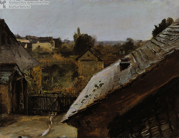 Carl Blechen, <I>View of Rooftops and Gardens</i> (1833)